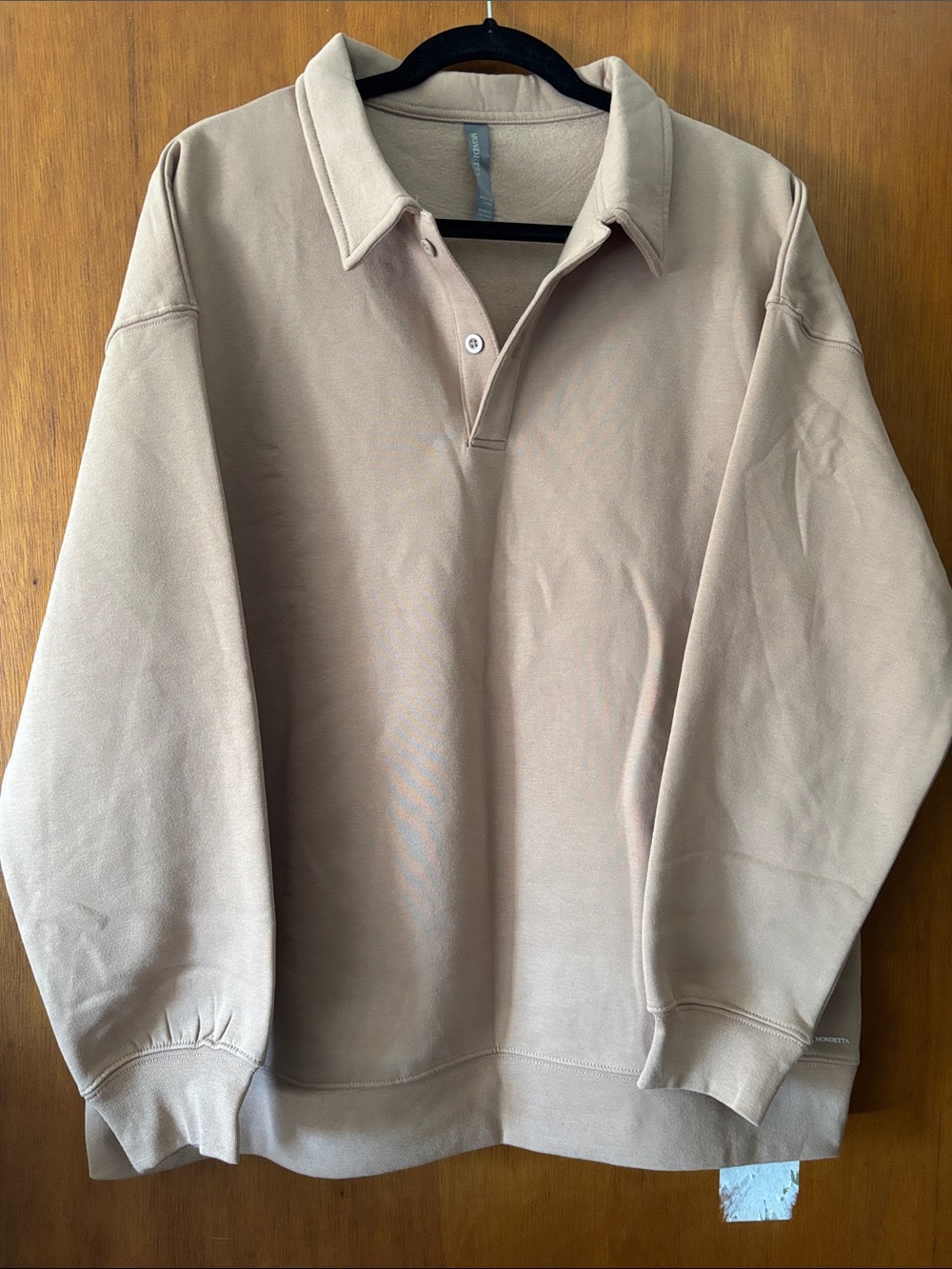Mondetta Beige Long-Sleeve Polo Sweatshirt